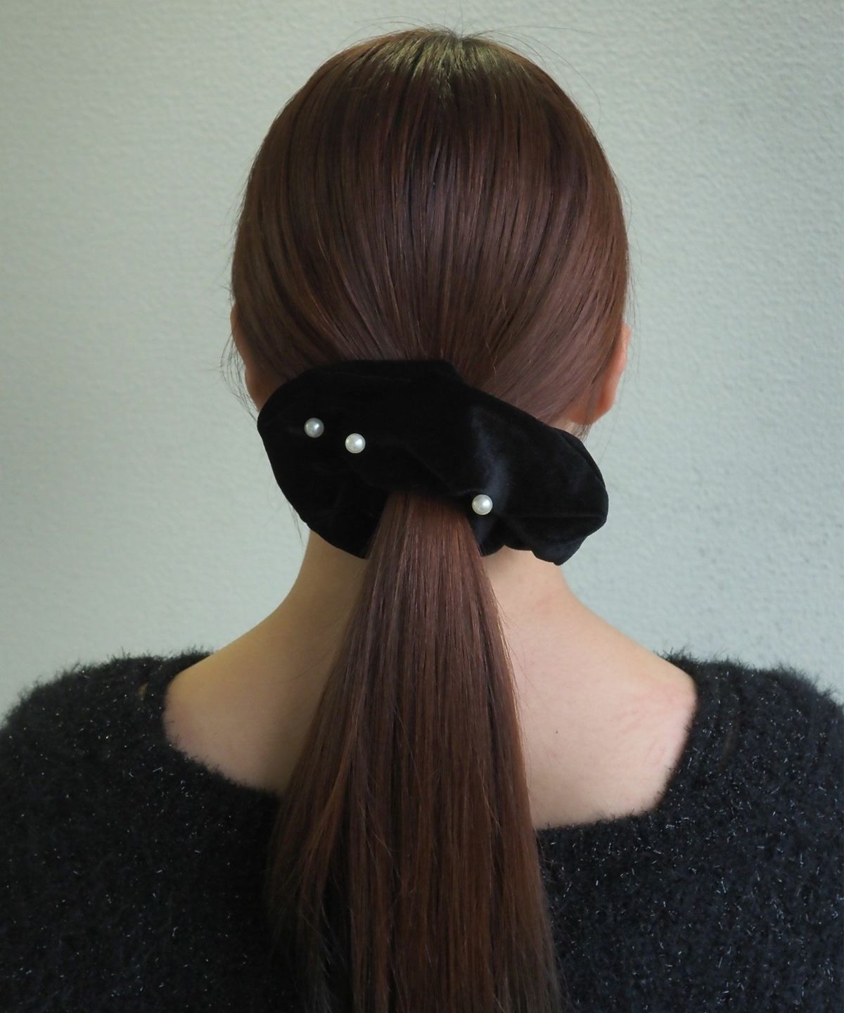 パール付きベロアシュシュ【Grace】