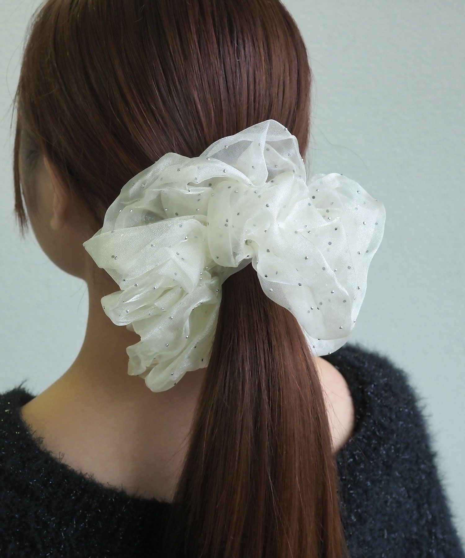 ストーン付きシアービッグシュシュ【Grace】