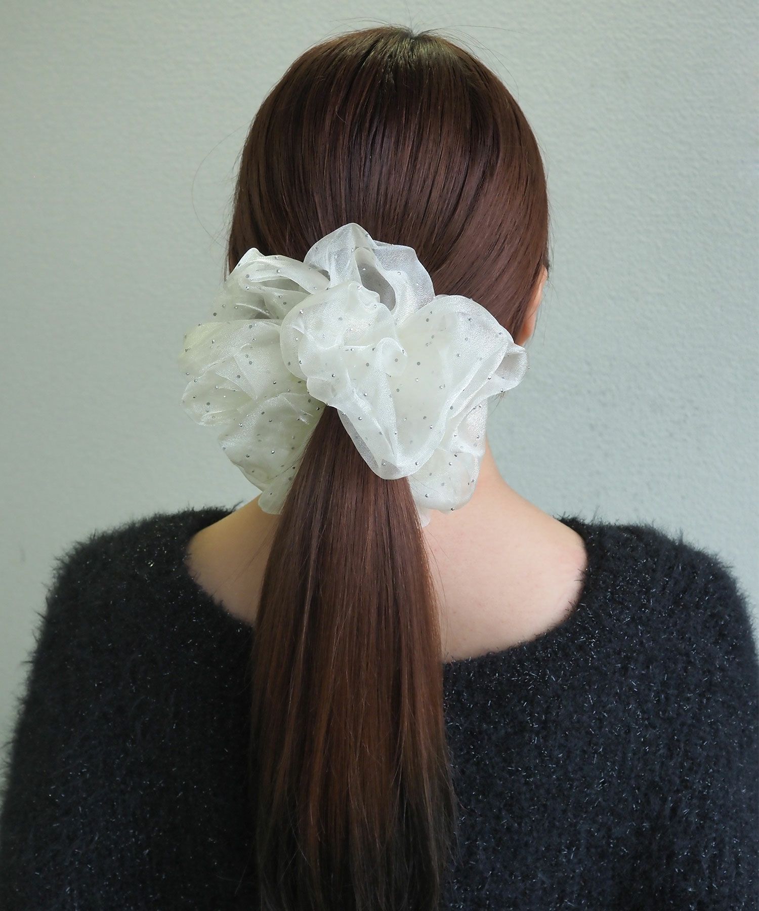 ストーン付きシアービッグシュシュ【Grace】