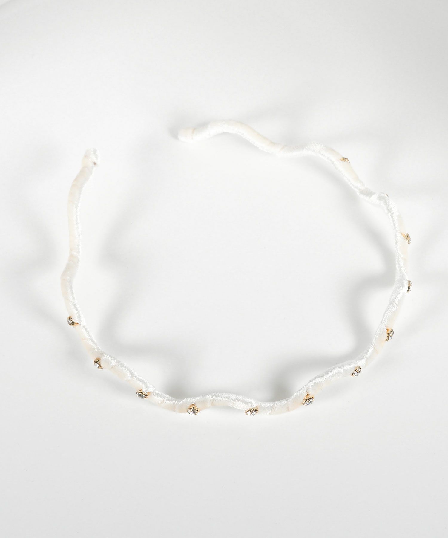 ストーン付きウェーブベロアカチューシャ【Grace】