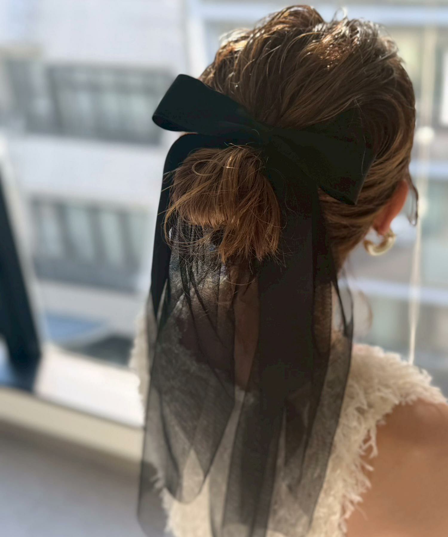 チュール付きビッグリボンバレッタ【Grace】