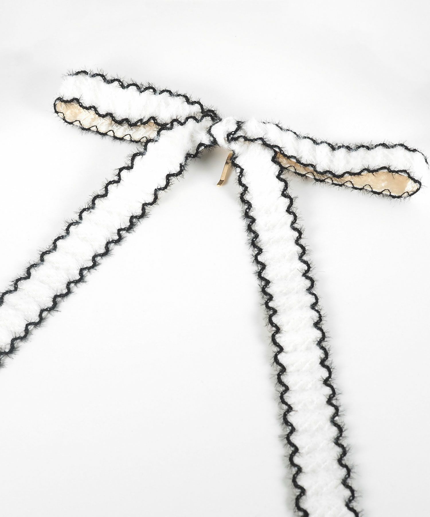 ツートンカラーニットリボンポニーフック【Grace】