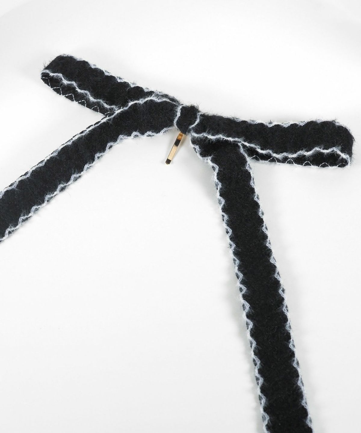 ツートンカラーニットリボンポニーフック【Grace】