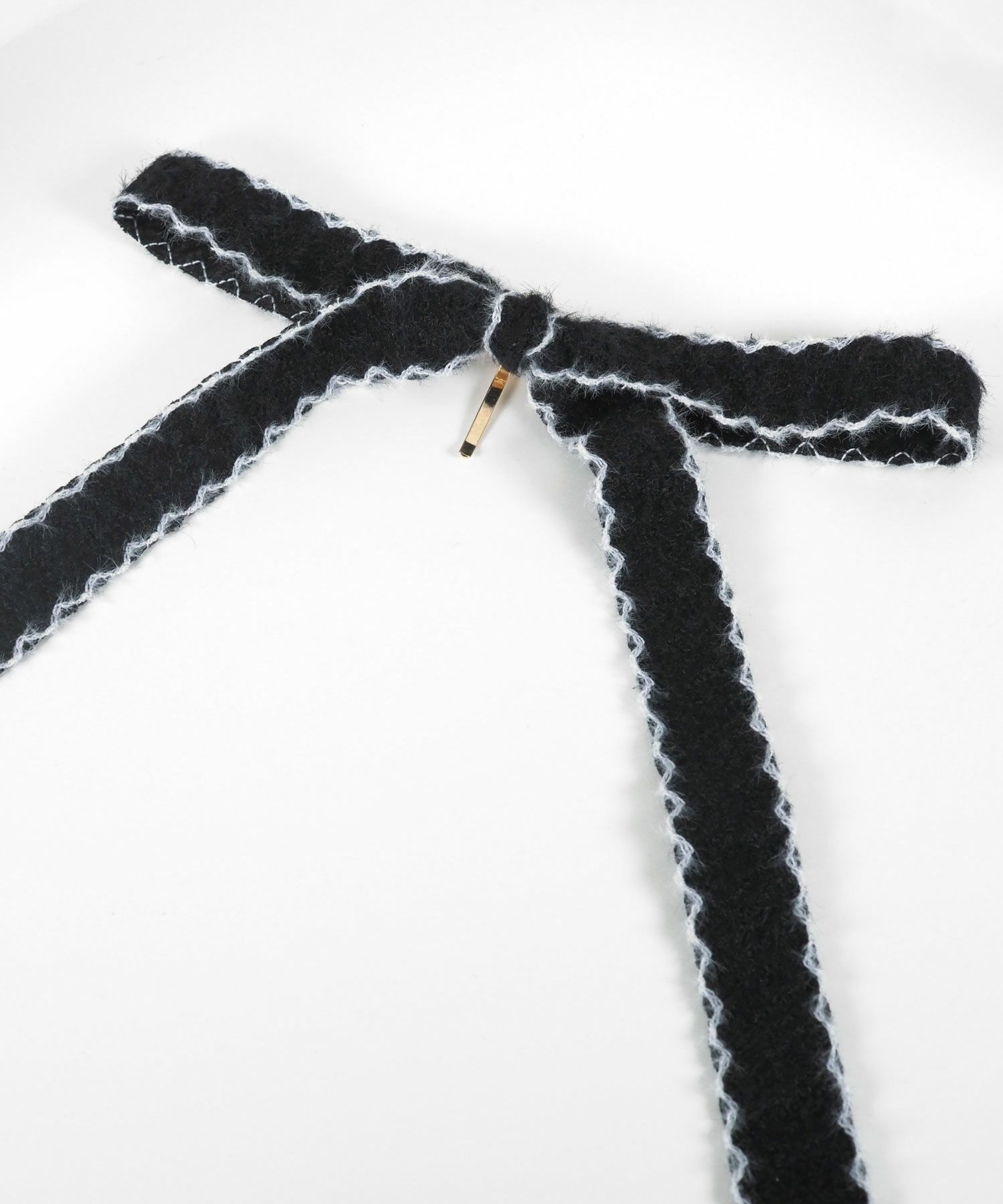 ツートンカラーニットリボンポニーフック【Grace】