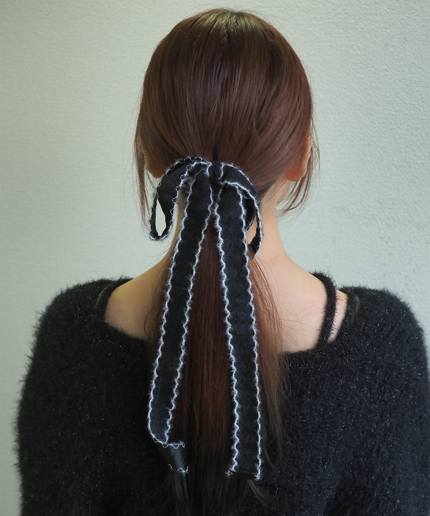 ツートンカラーニットリボンポニーフック【Grace】