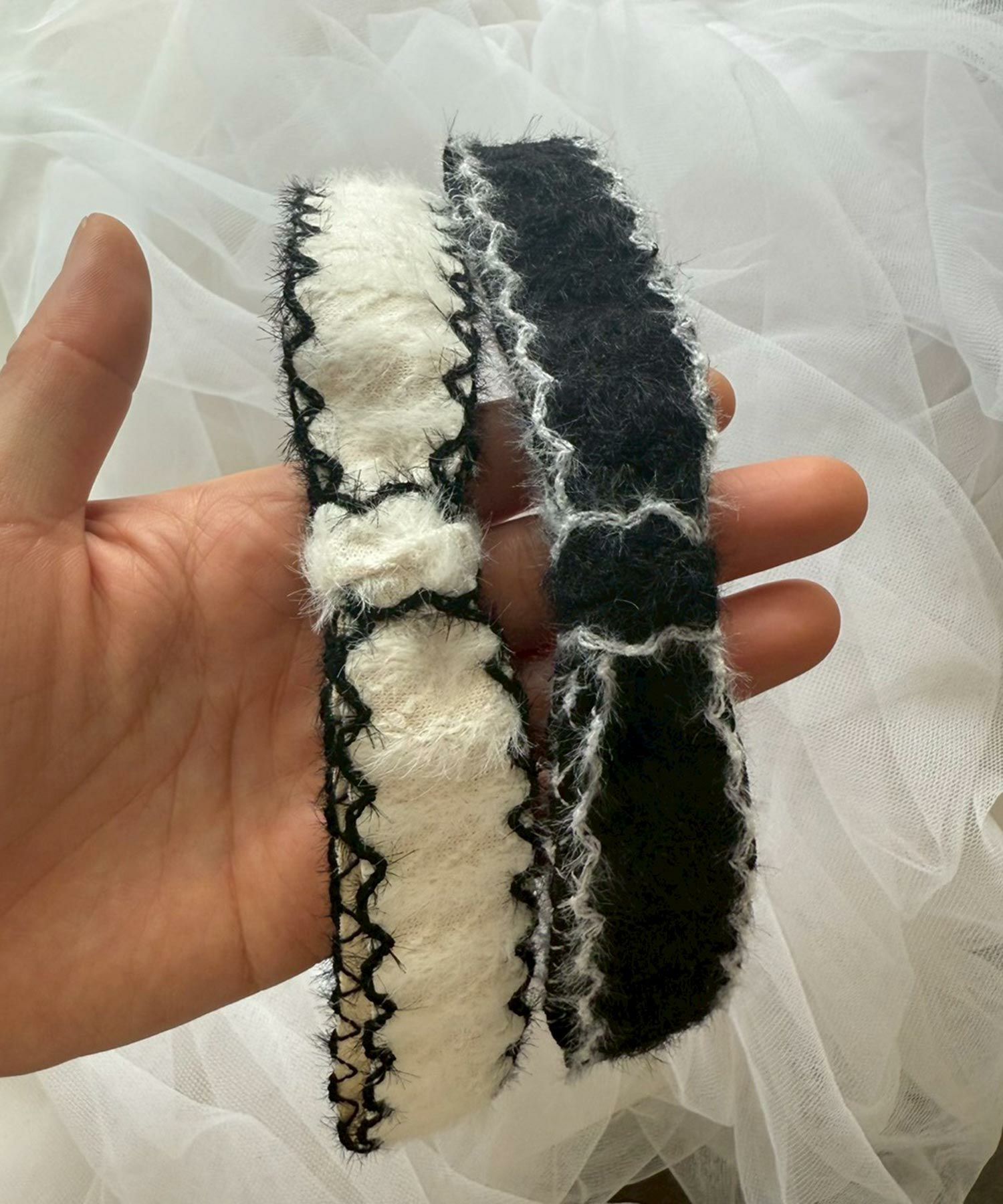 ツートンカラーニットリボンカチューシャ【Grace】