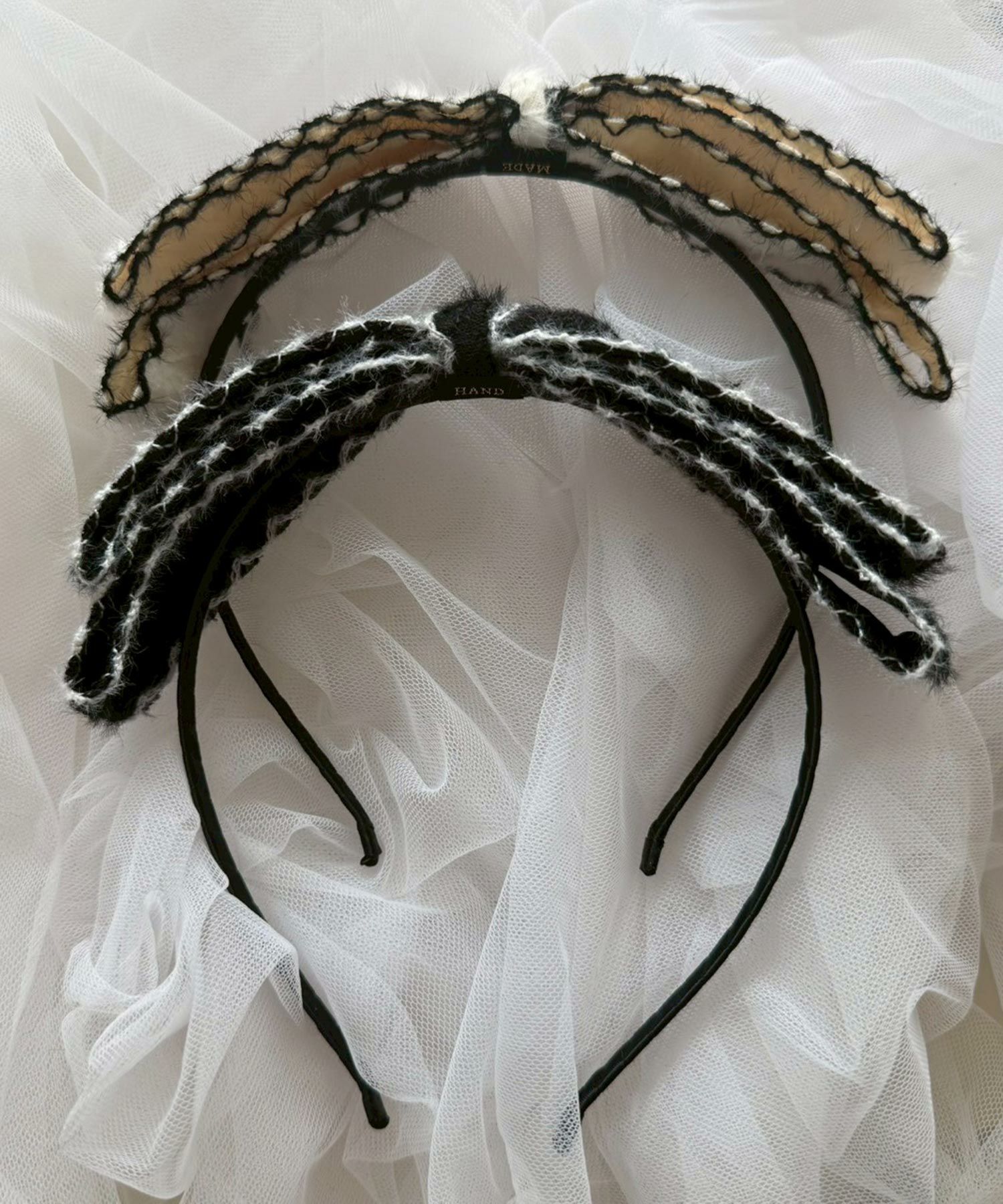 ツートンカラーニットリボンカチューシャ【Grace】