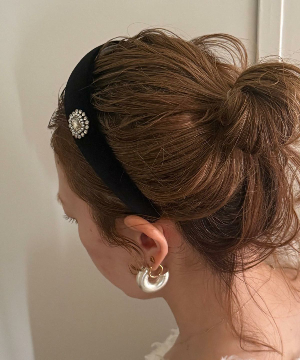 ビジュー付きベロアカチューシャ【Grace】