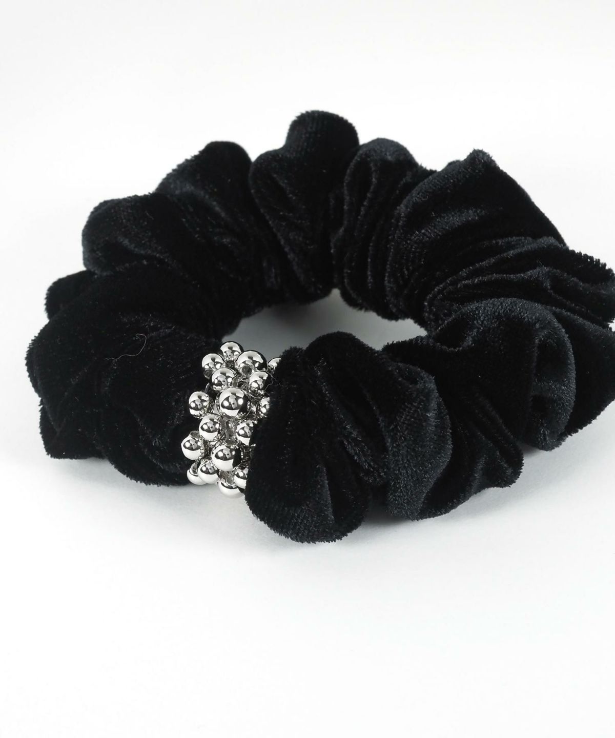 ビーズカフ付きベロアシュシュ【Grace】