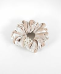 ビーズカフ付きベロアシュシュ【Grace】