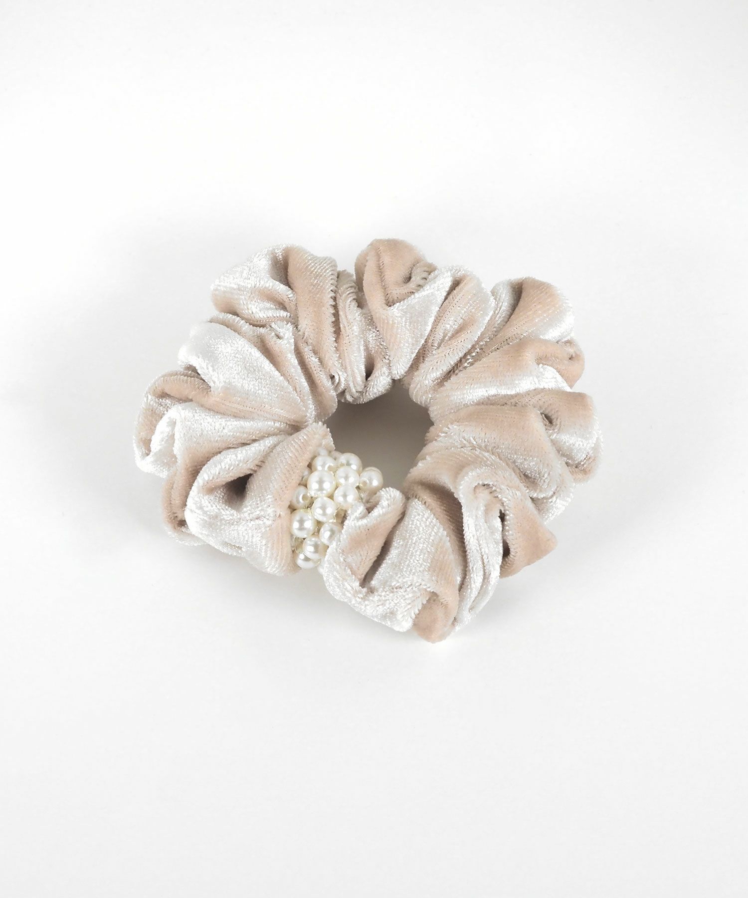 ビーズカフ付きベロアシュシュ【Grace】