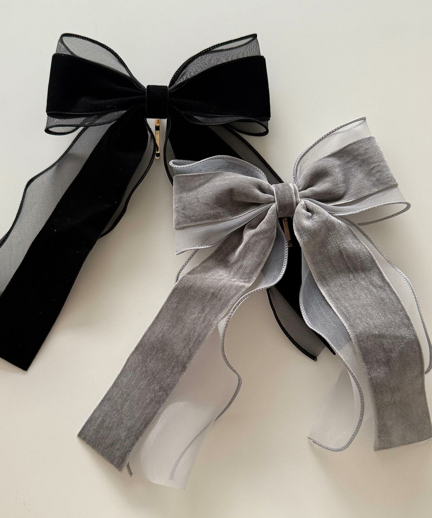 ベロアシアーリボンポニーフック【Grace】