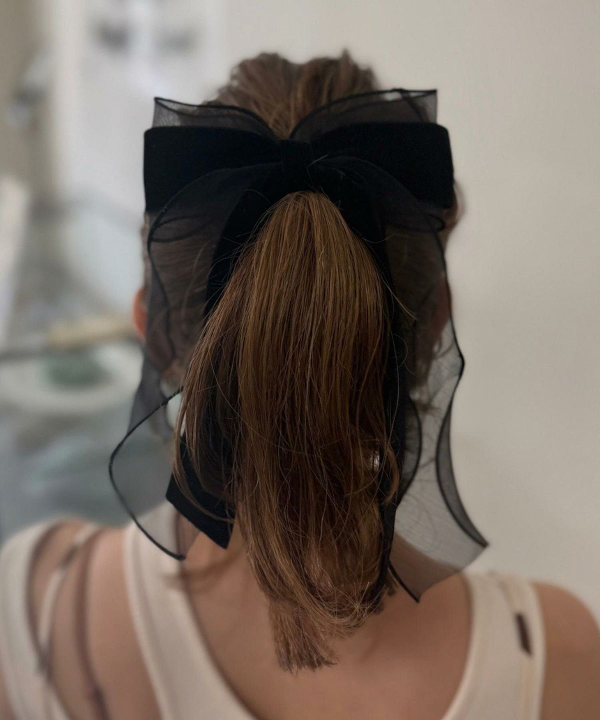 ベロアシアーリボンポニーフック【Grace】