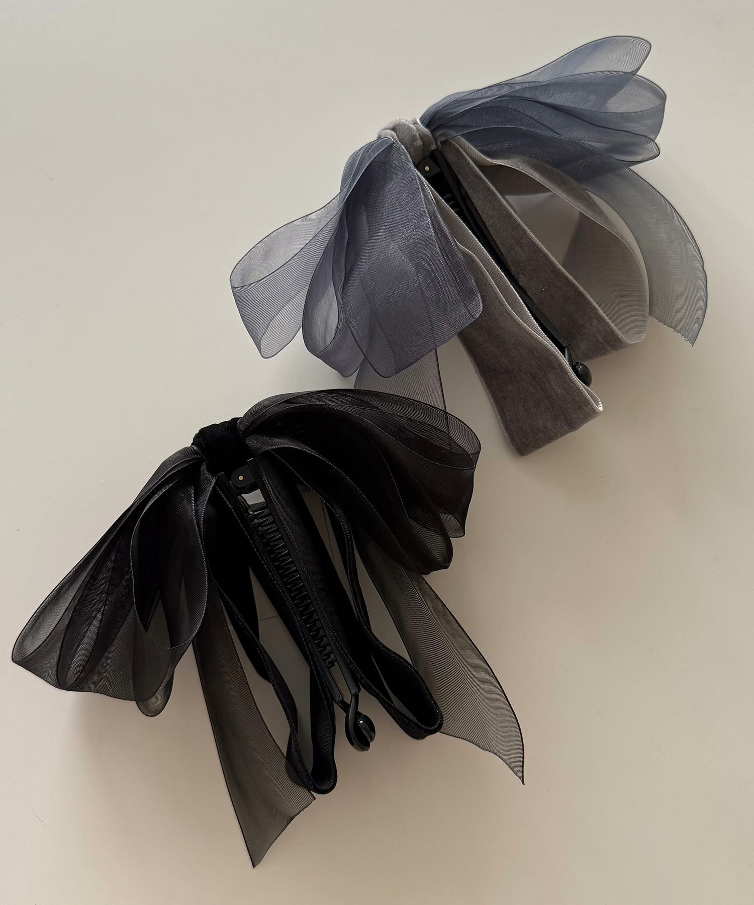 ベロアシアーリボンバナナクリップ【Grace】