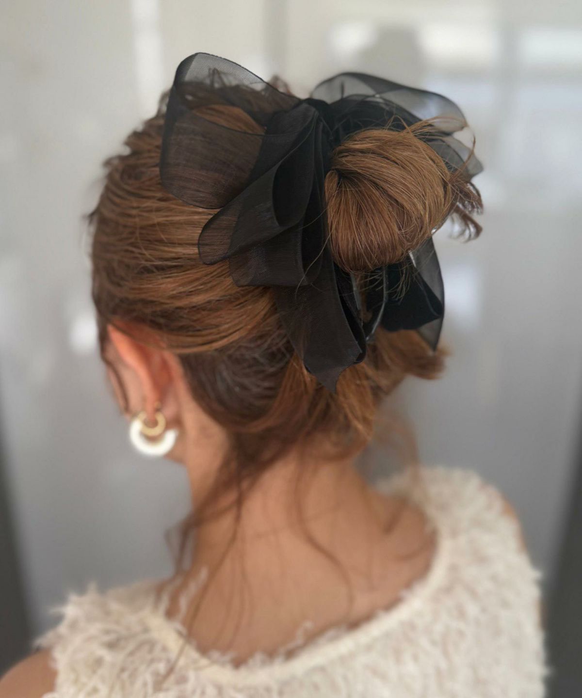 ベロアシアーリボンバナナクリップ【Grace】