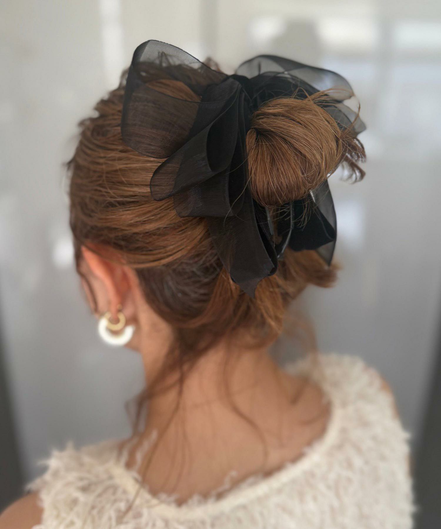 ベロアシアーリボンバナナクリップ【Grace】