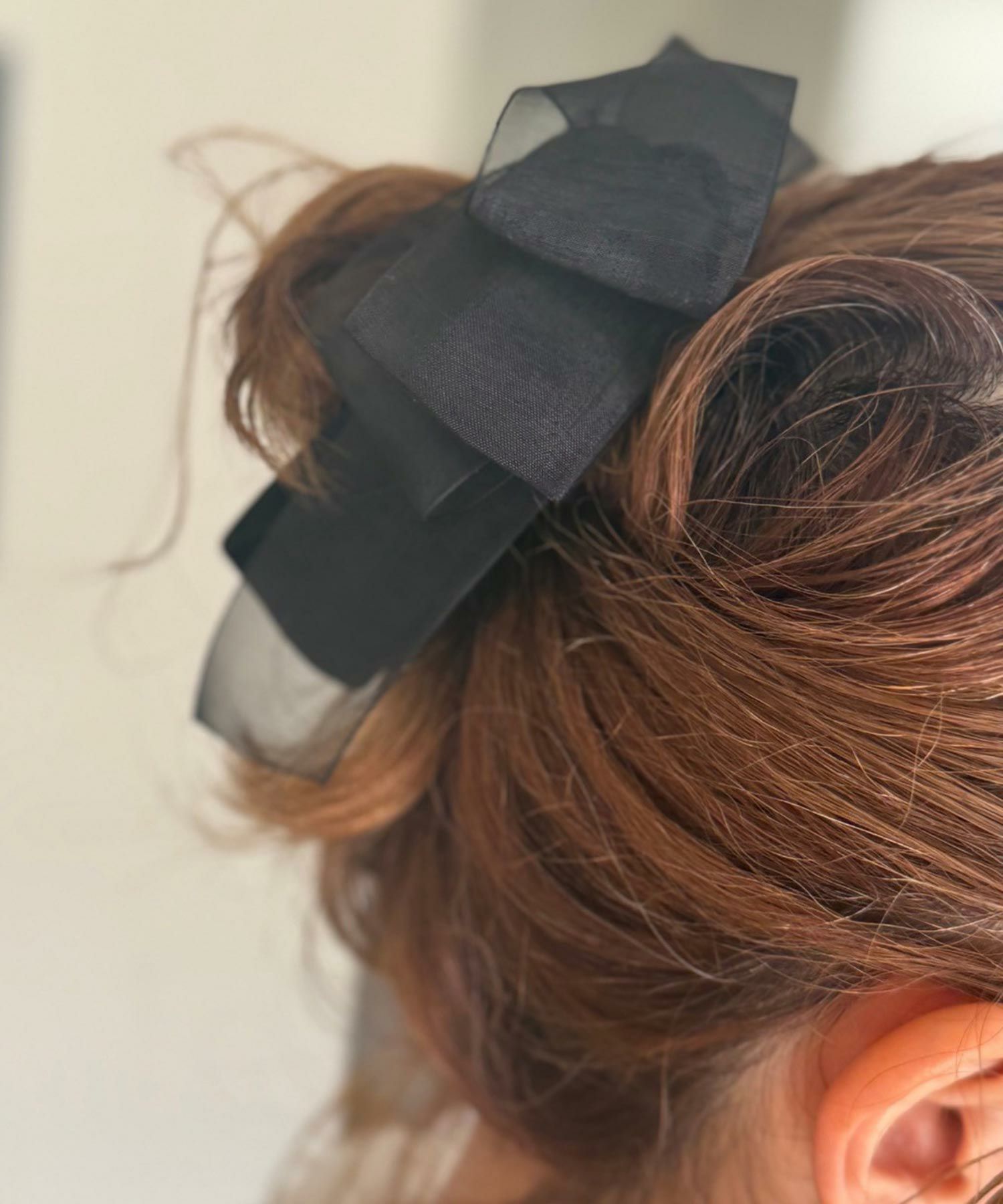 ベロアシアーリボンバナナクリップ【Grace】