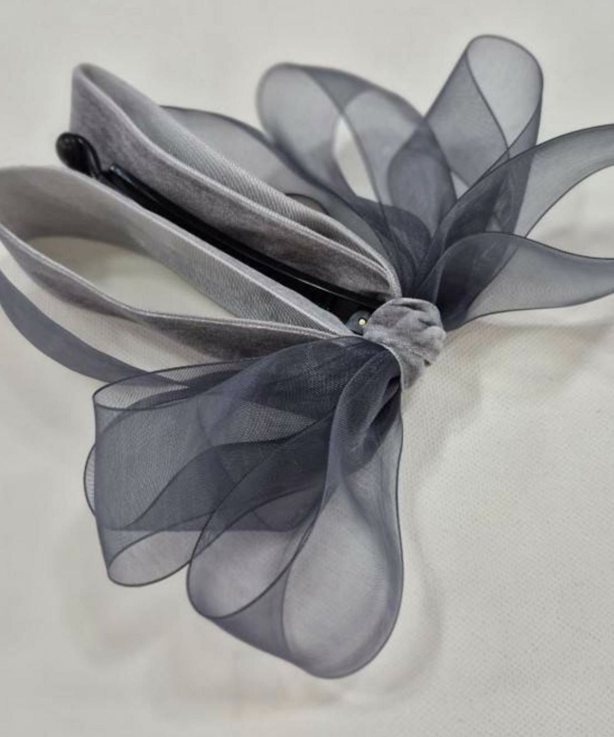 ベロアシアーリボンバナナクリップ【Grace】