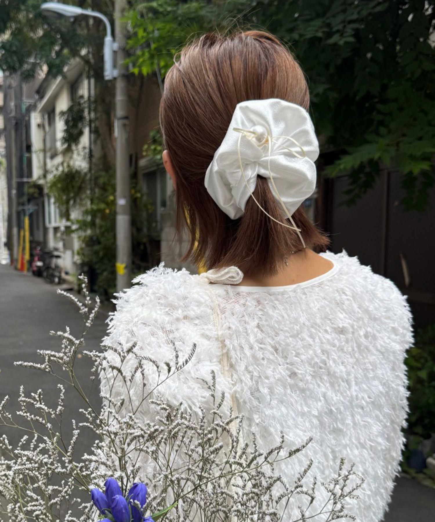 パール×スリムリボンビッグシュシュ【Grace】