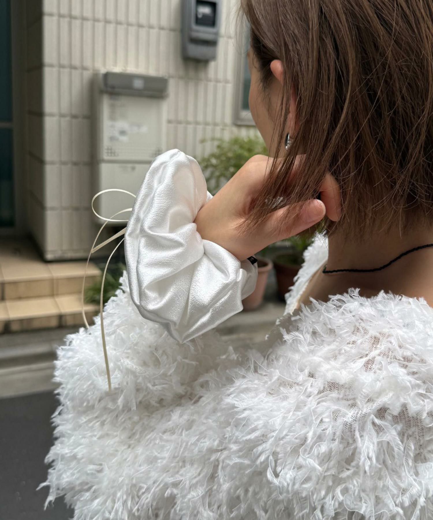 パール×スリムリボンビッグシュシュ【Grace】