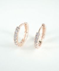 ラインストーンワンタッチピアス