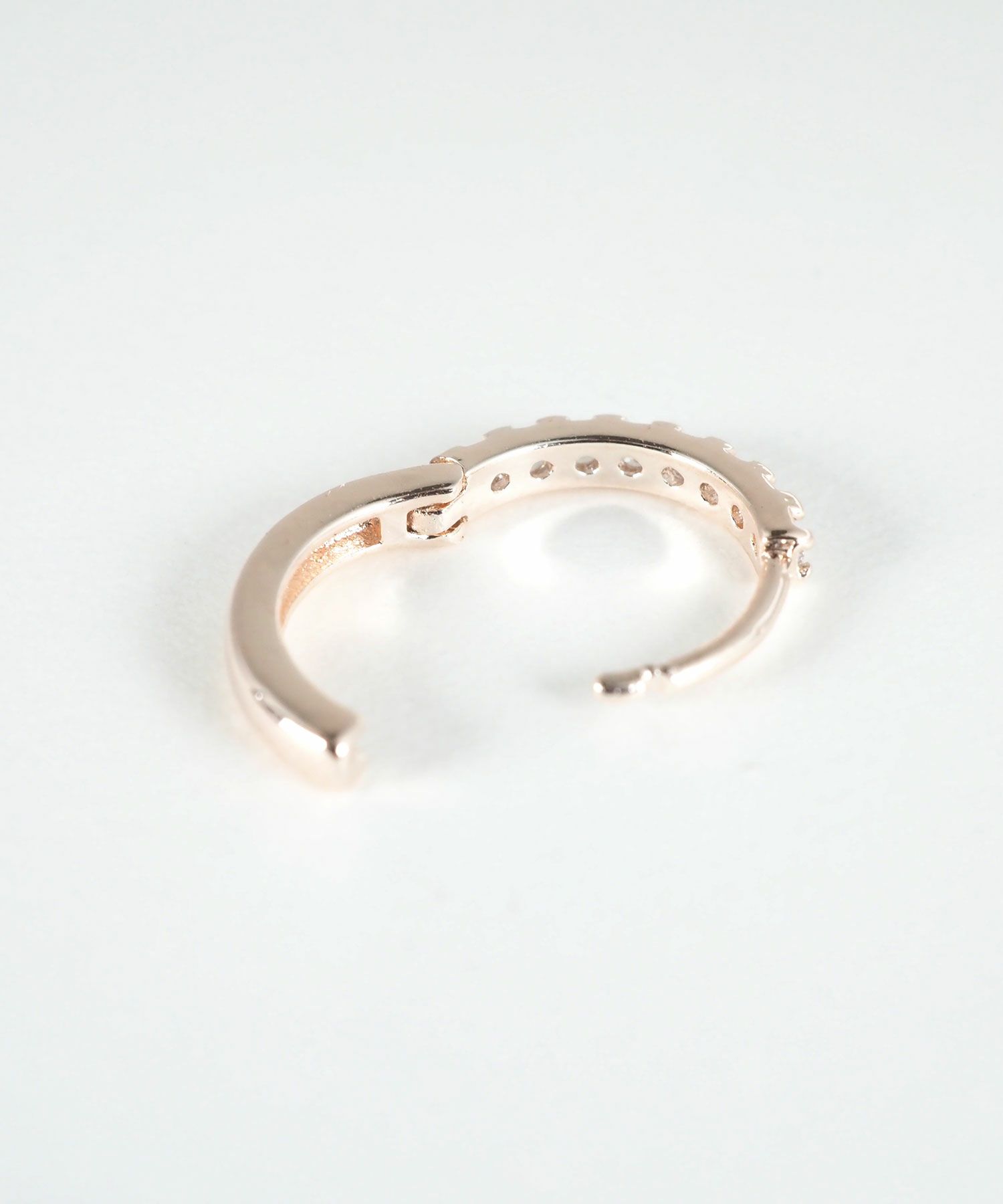 ラインストーンワンタッチピアス