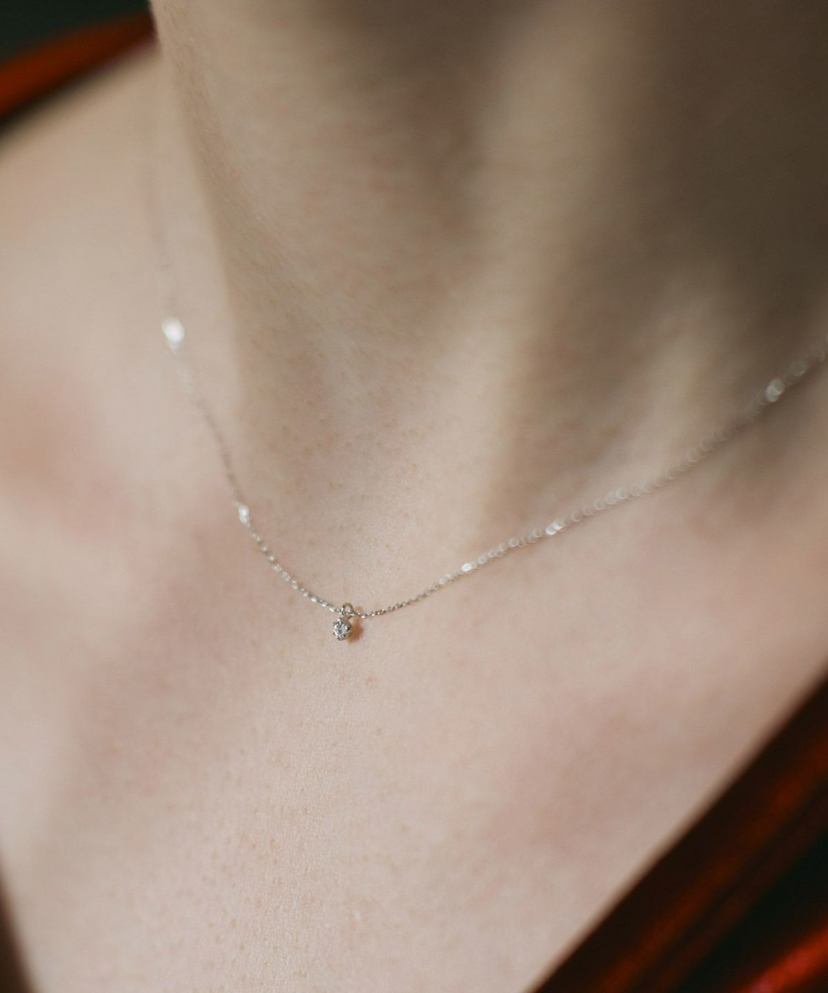 【web限定】[K10]WGスターレットダイヤモンドプチペンダント