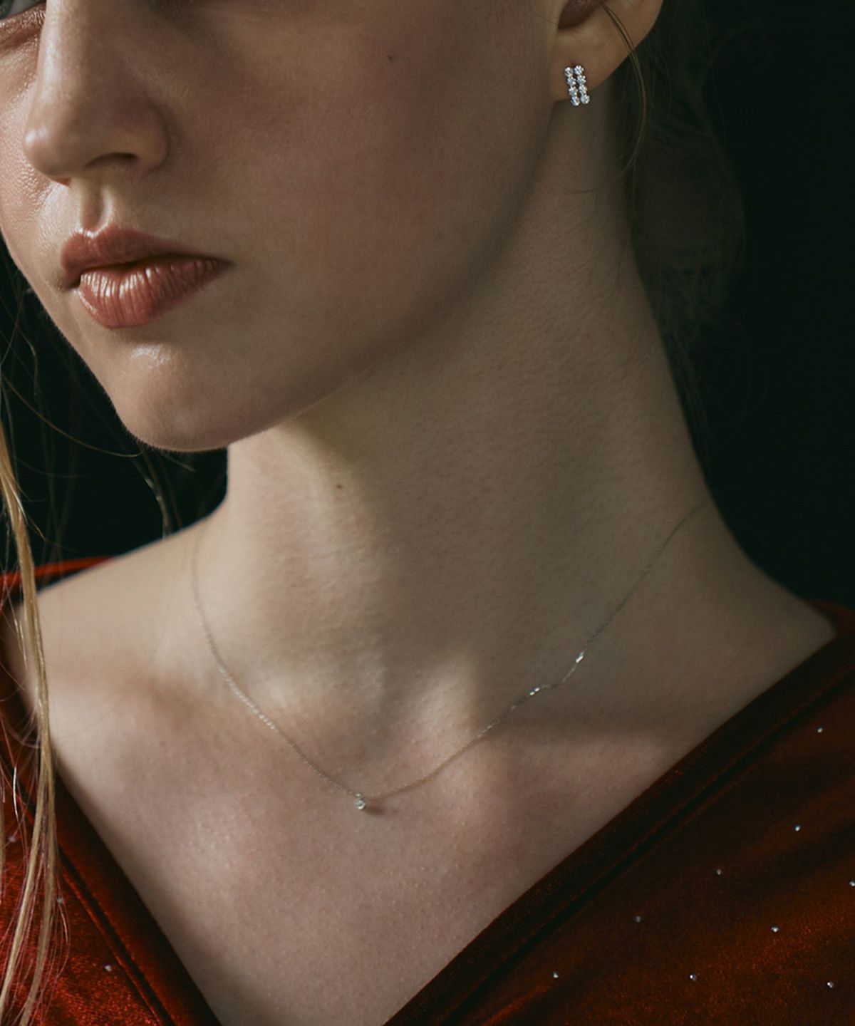 【web限定】[K10]WGスターレットダイヤモンドプチペンダント