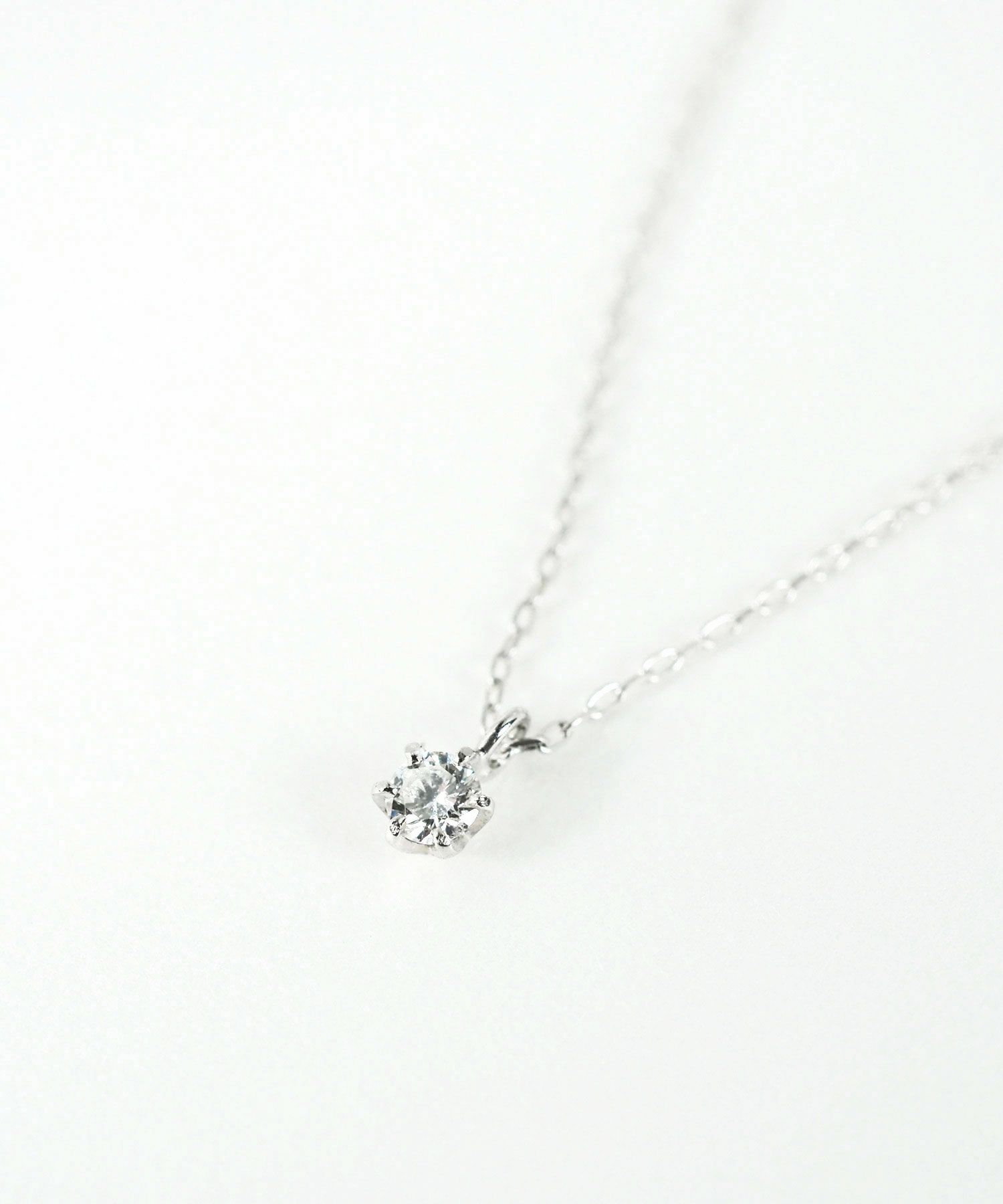 【web限定】[K10]WGスターレットダイヤモンドプチペンダント