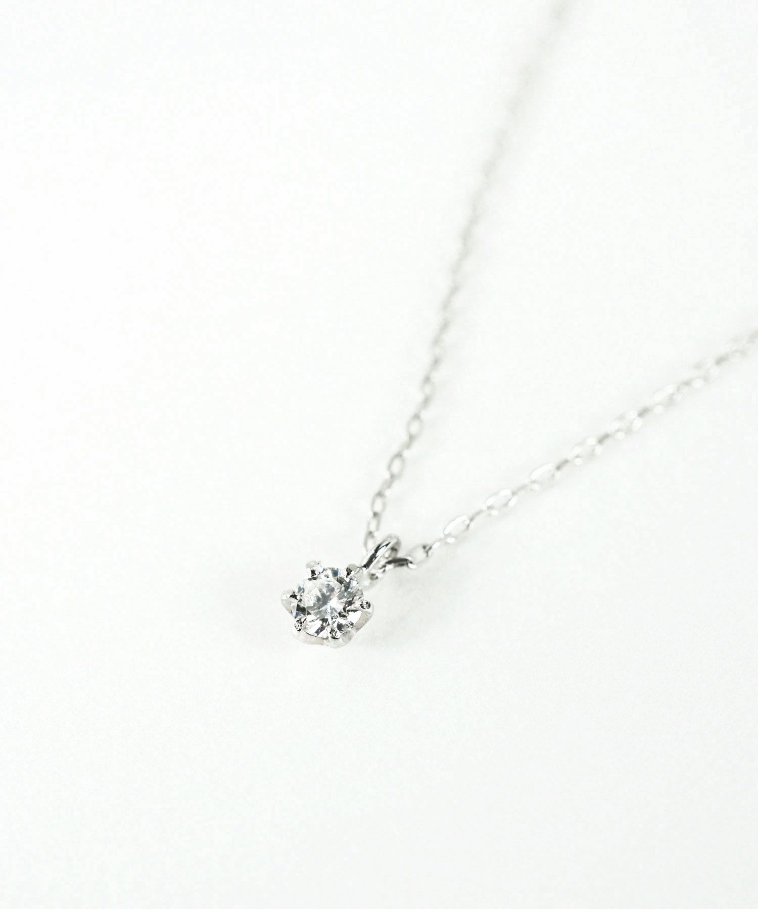 【web限定】[K10]WGスターレットダイヤモンドプチペンダント