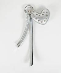 レザーハートメタルスタッズキーチャーム