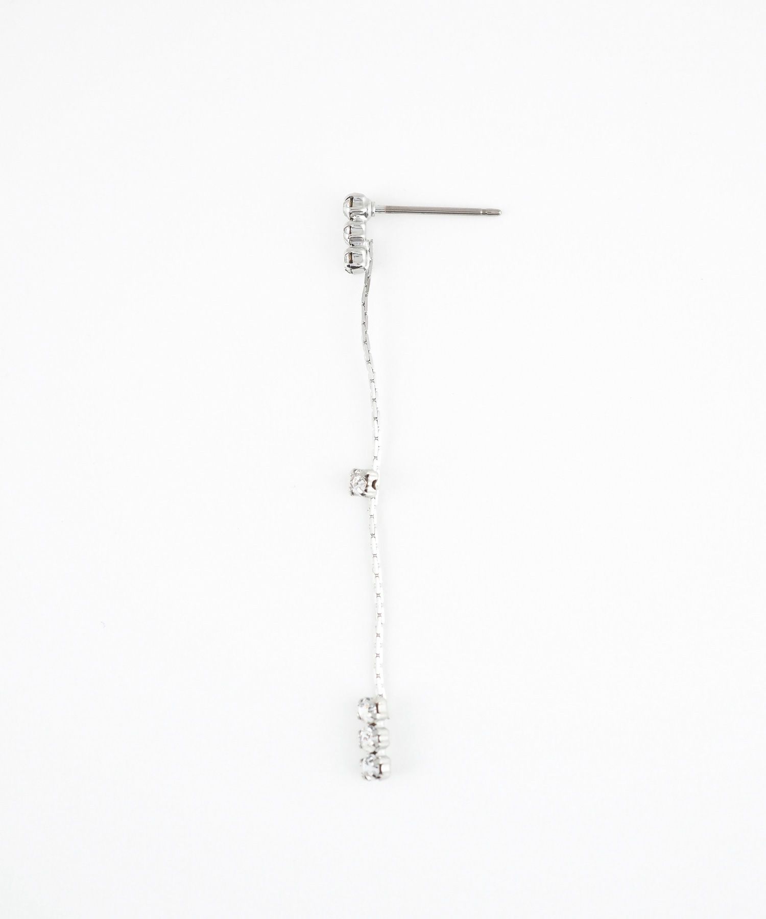 トリプルストーンラインピュアチタンポストピアス【ISS】