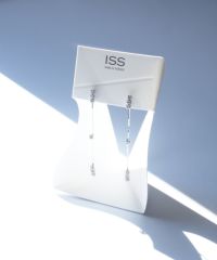 トリプルストーンラインピュアチタンポストピアス【ISS】