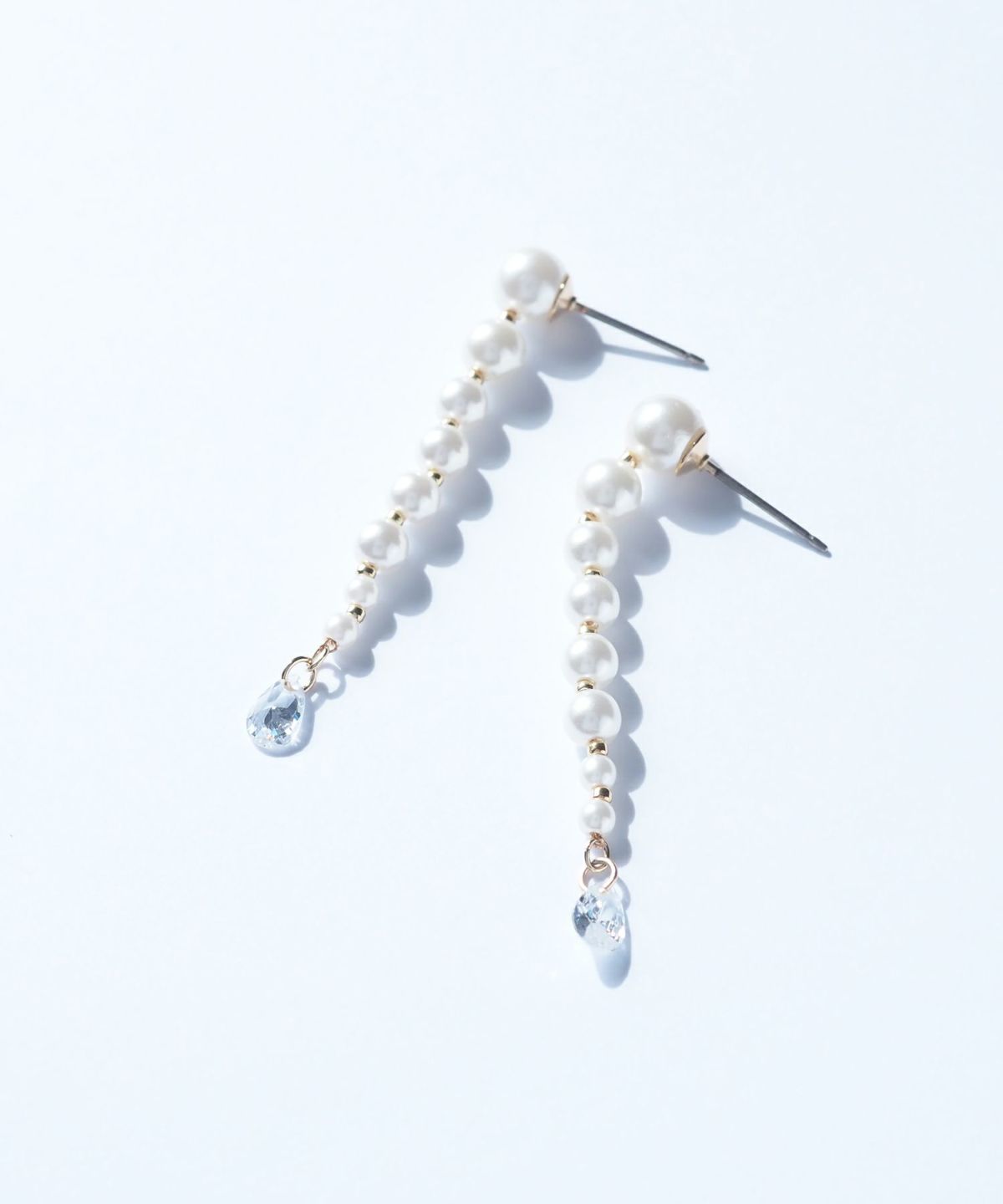 ロングパールピュアチタンポストピアス【ISS】