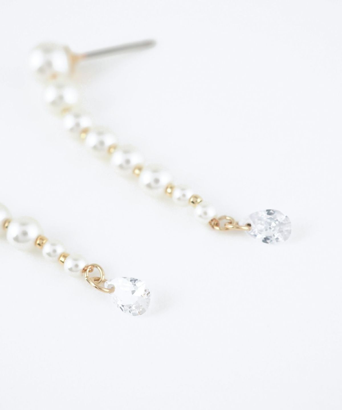 ロングパールピュアチタンポストピアス【ISS】