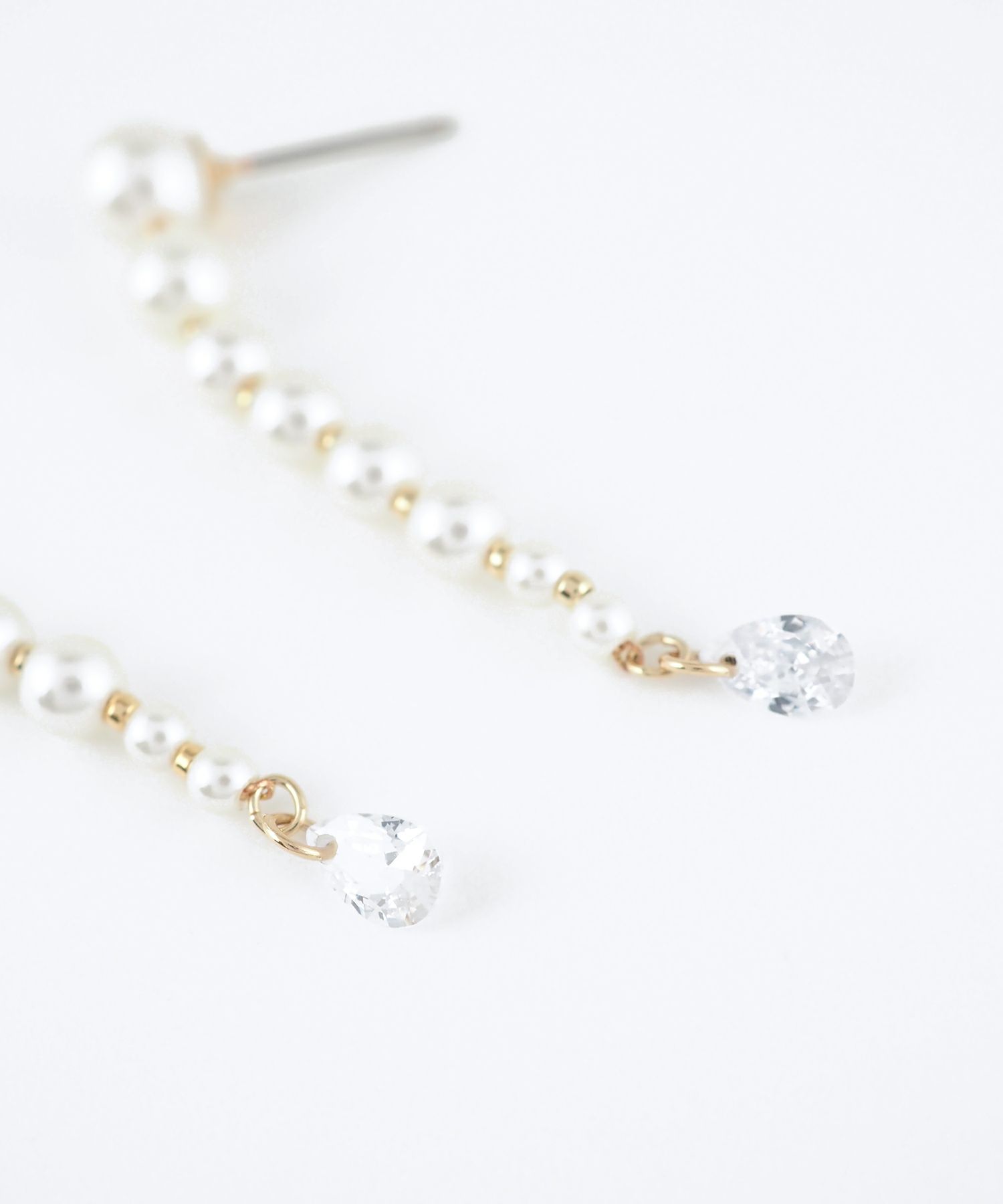 ロングパールピュアチタンポストピアス【ISS】