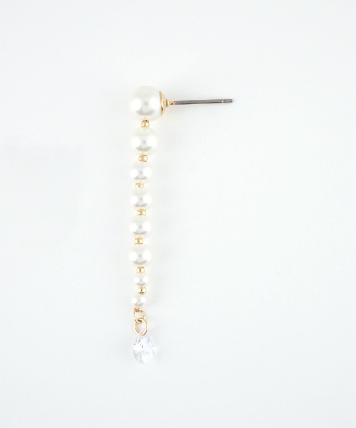 ロングパールピュアチタンポストピアス【ISS】