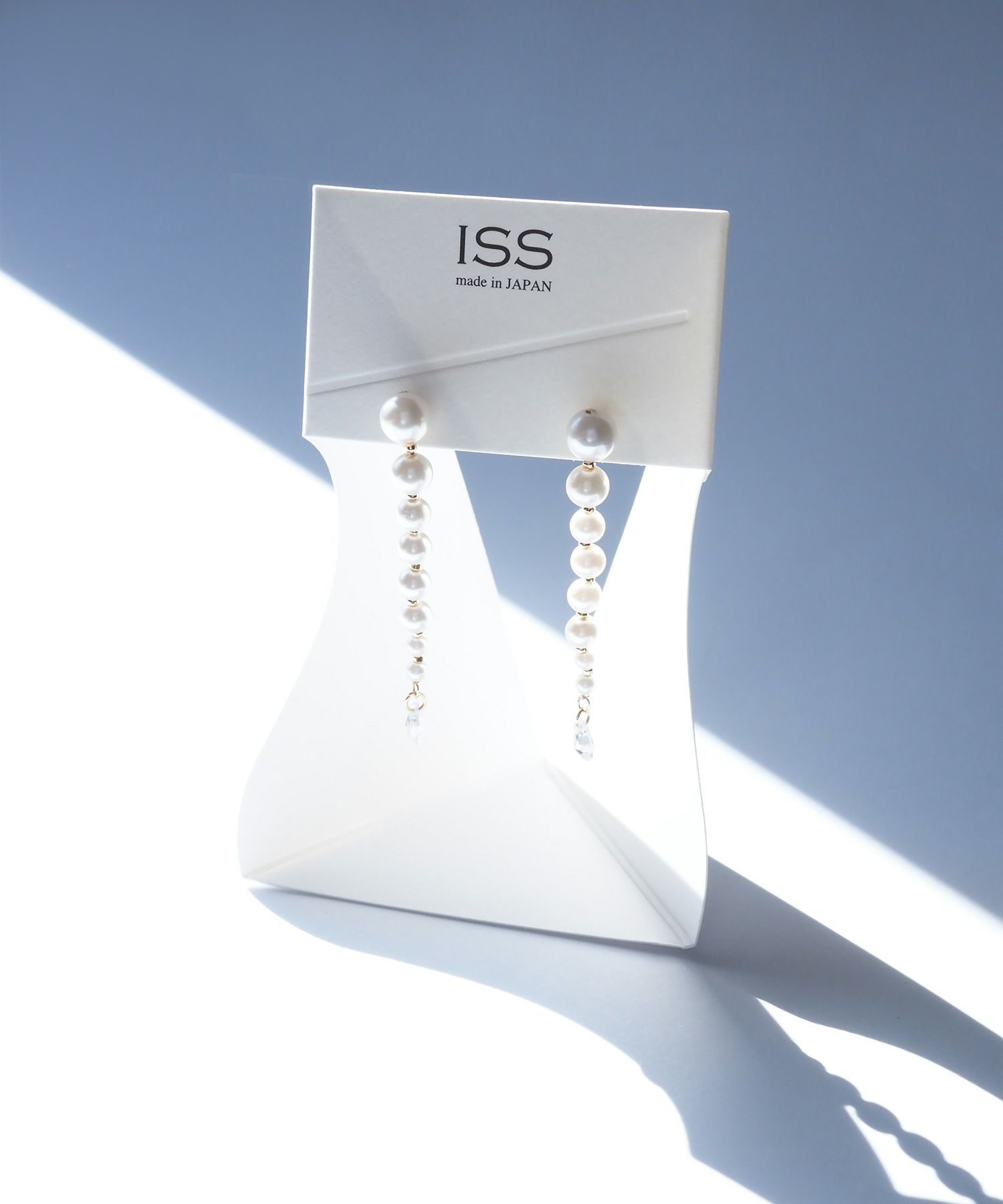 ロングパールピュアチタンポストピアス【ISS】