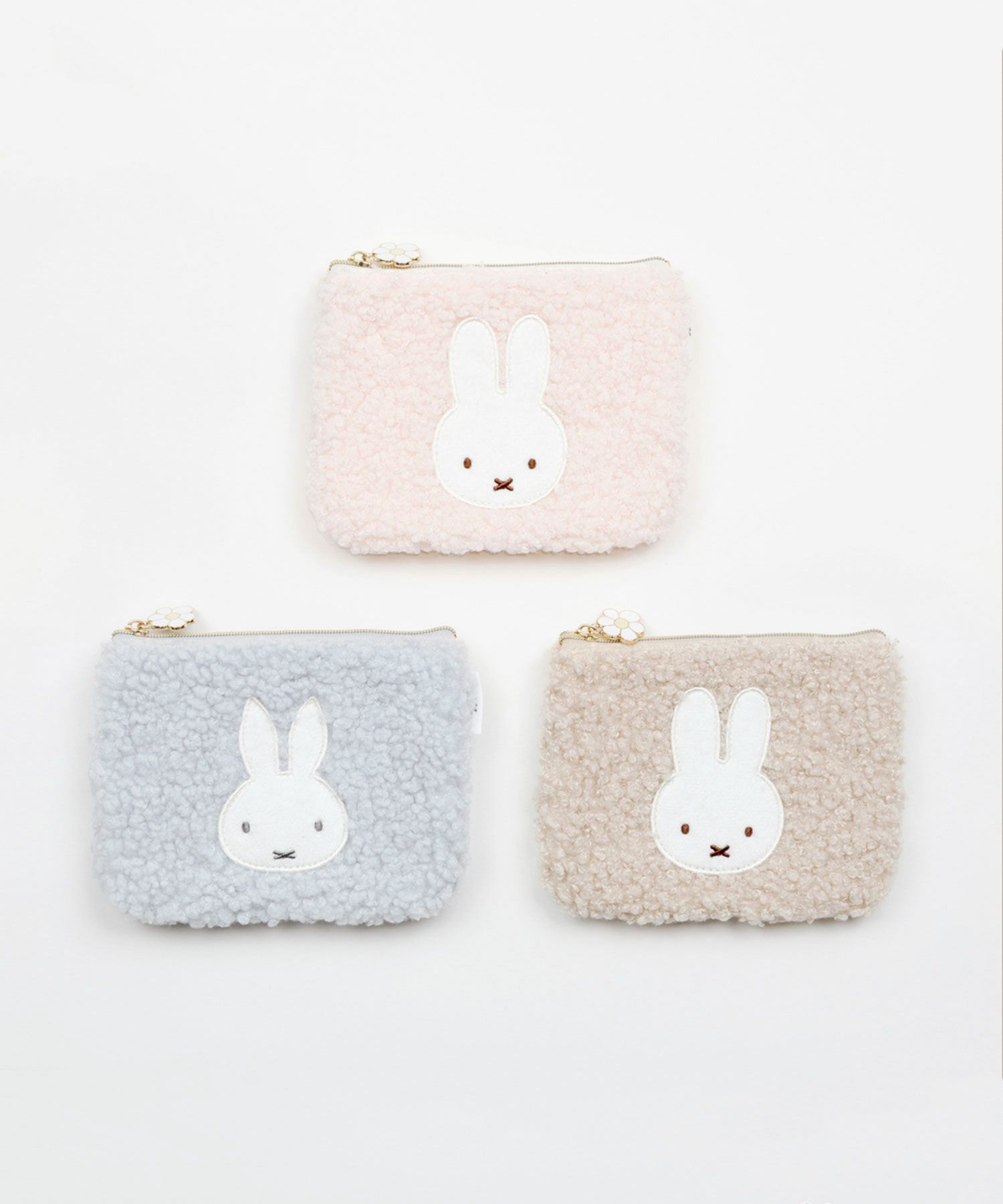 ミッフィー ボアミニフラットポーチ