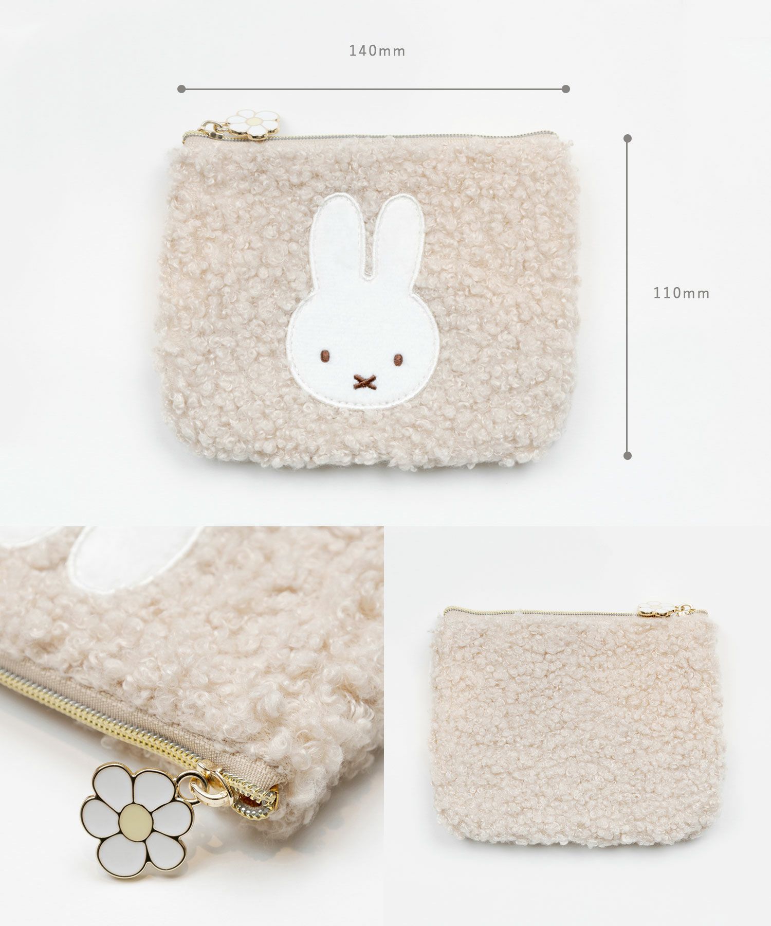 ミッフィー ボアミニフラットポーチ