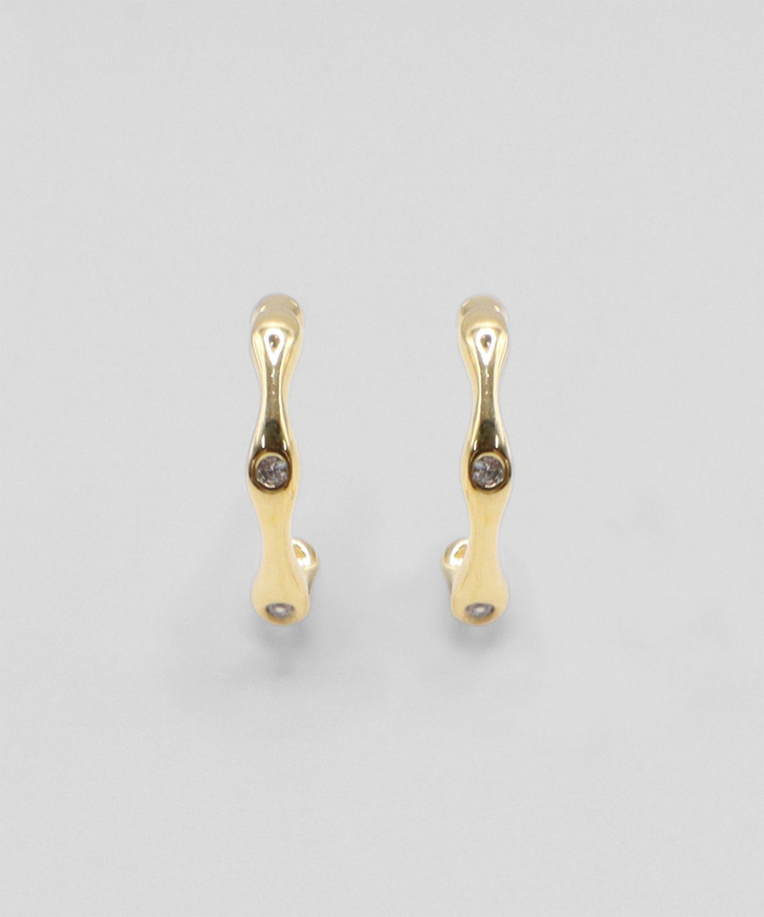 スリムウェーブフープセラミックポストピアス