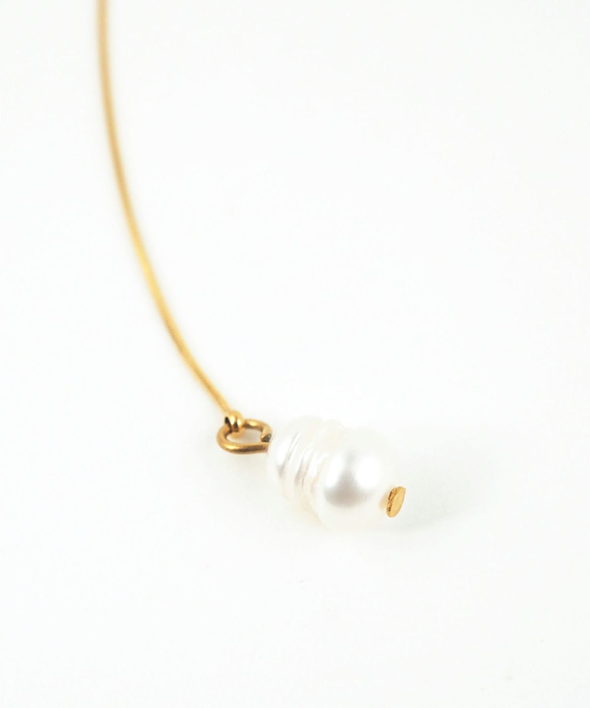 スネークチェーンパールサージカルステンレスピアス