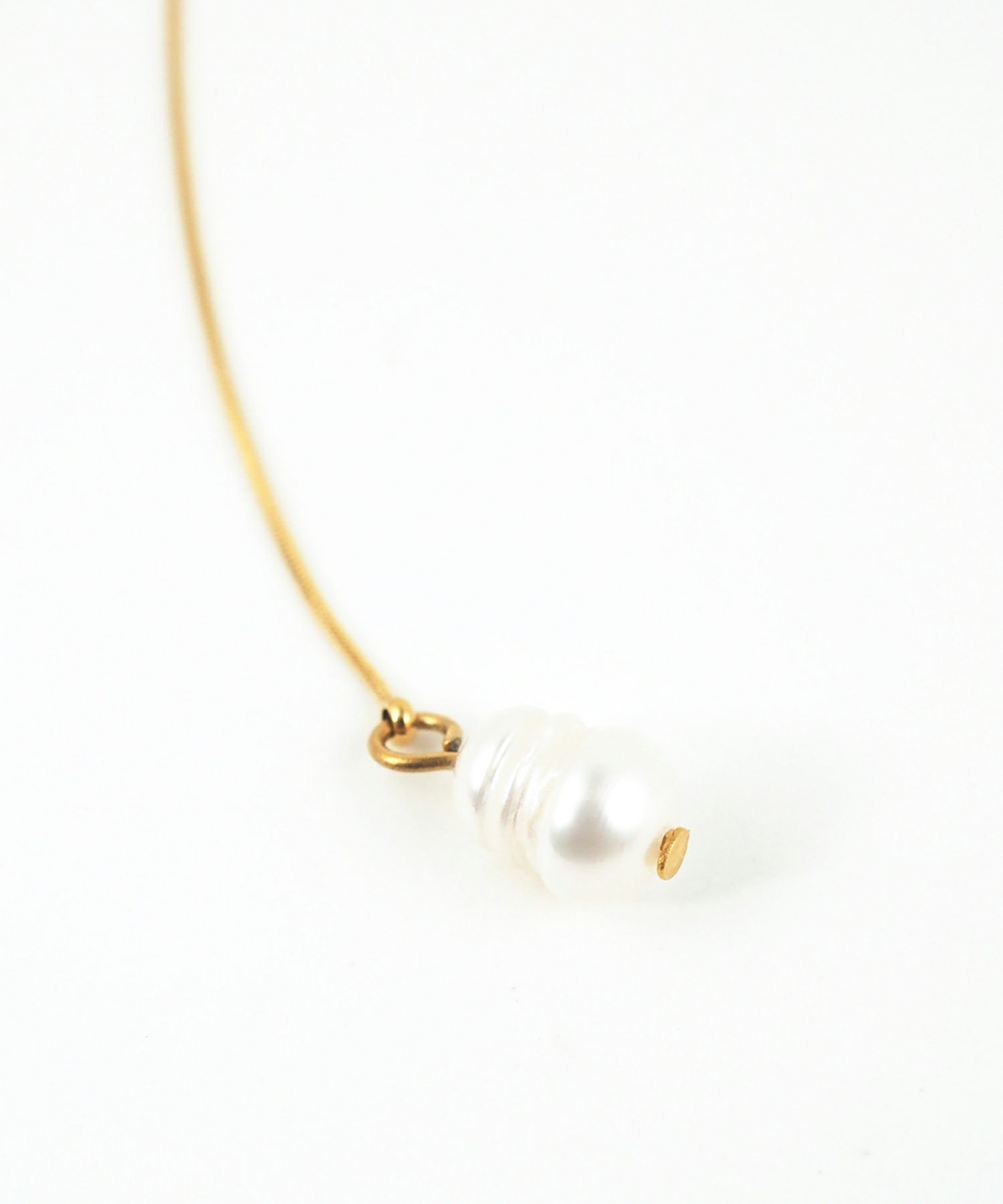 スネークチェーンパールサージカルステンレスピアス