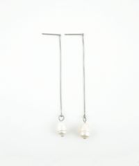 スネークチェーンパールサージカルステンレスピアス