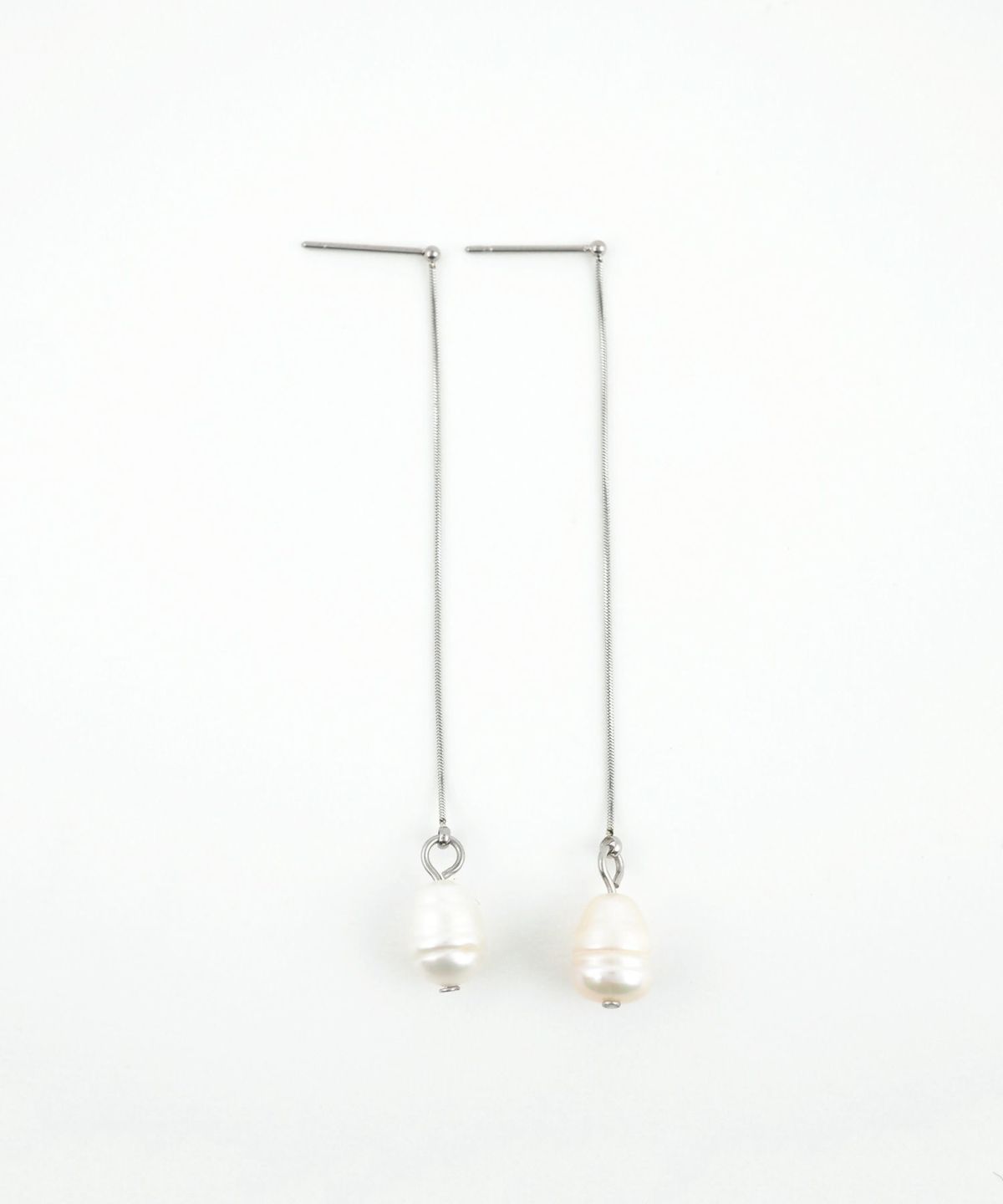 スネークチェーンパールサージカルステンレスピアス