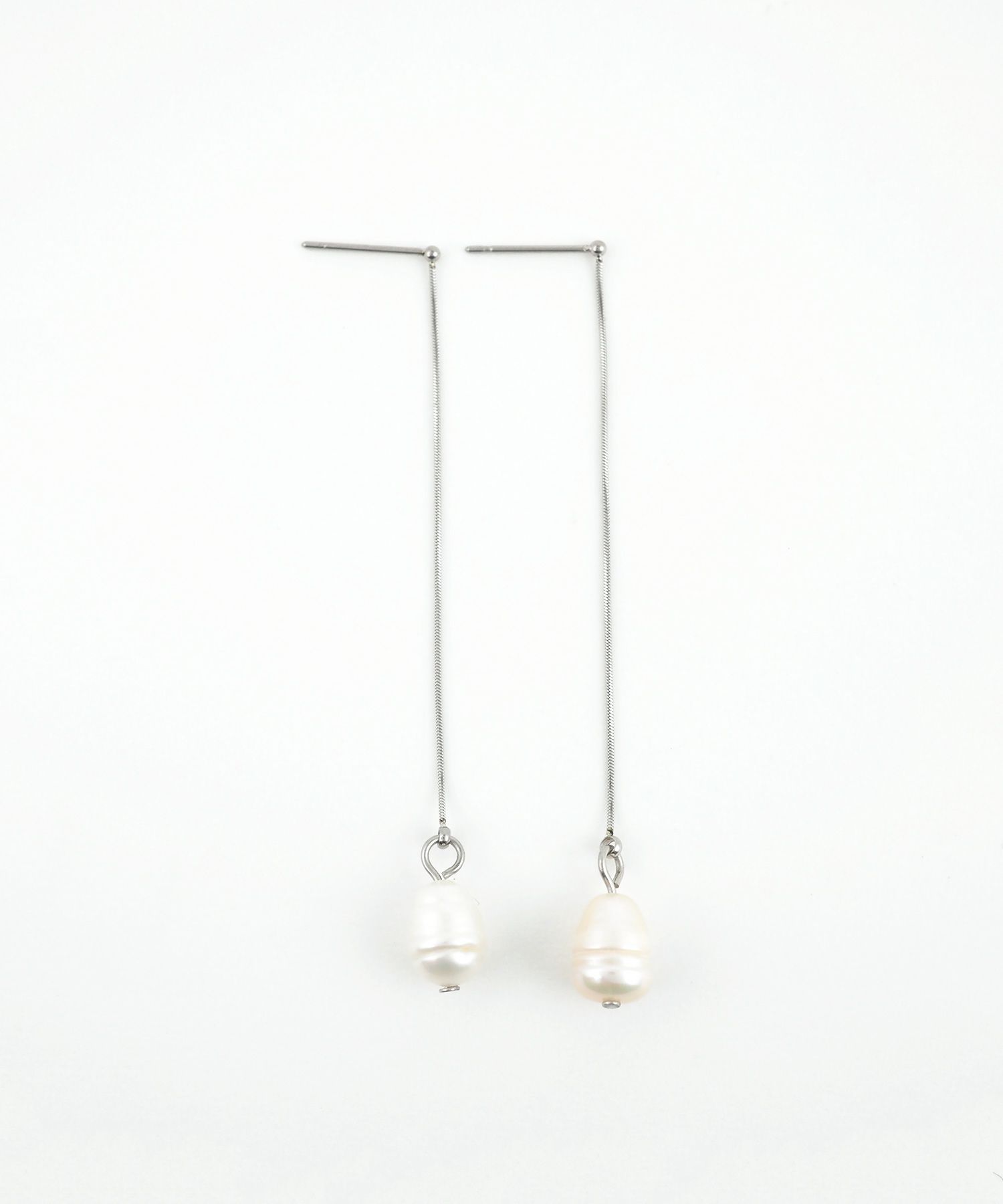 スネークチェーンパールサージカルステンレスピアス