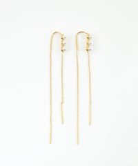 トリプルパールチェーンサージカルステンレスピアス