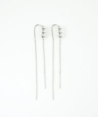 トリプルパールチェーンサージカルステンレスピアス