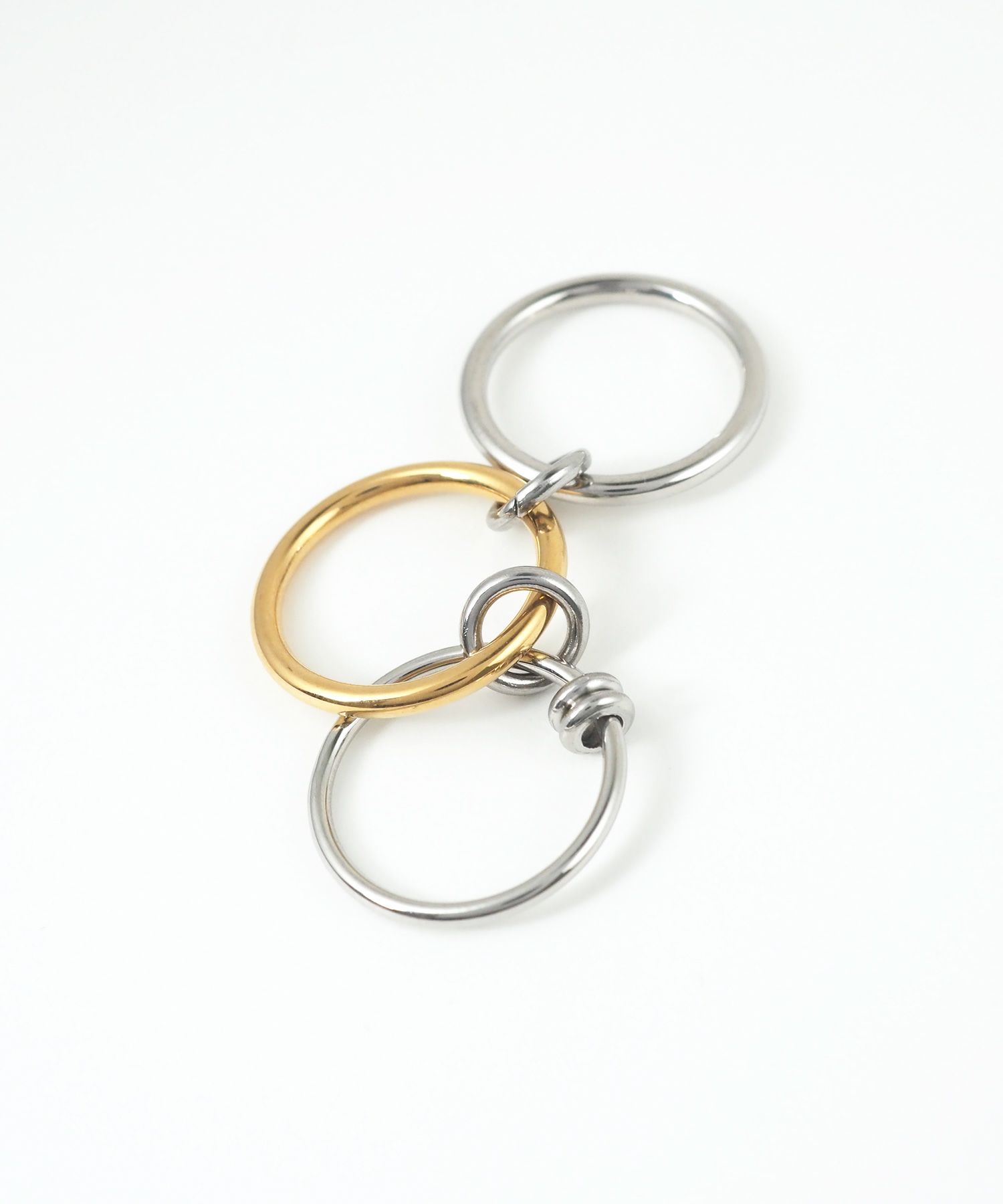 バイカラートリプルサージカルステンレスリング