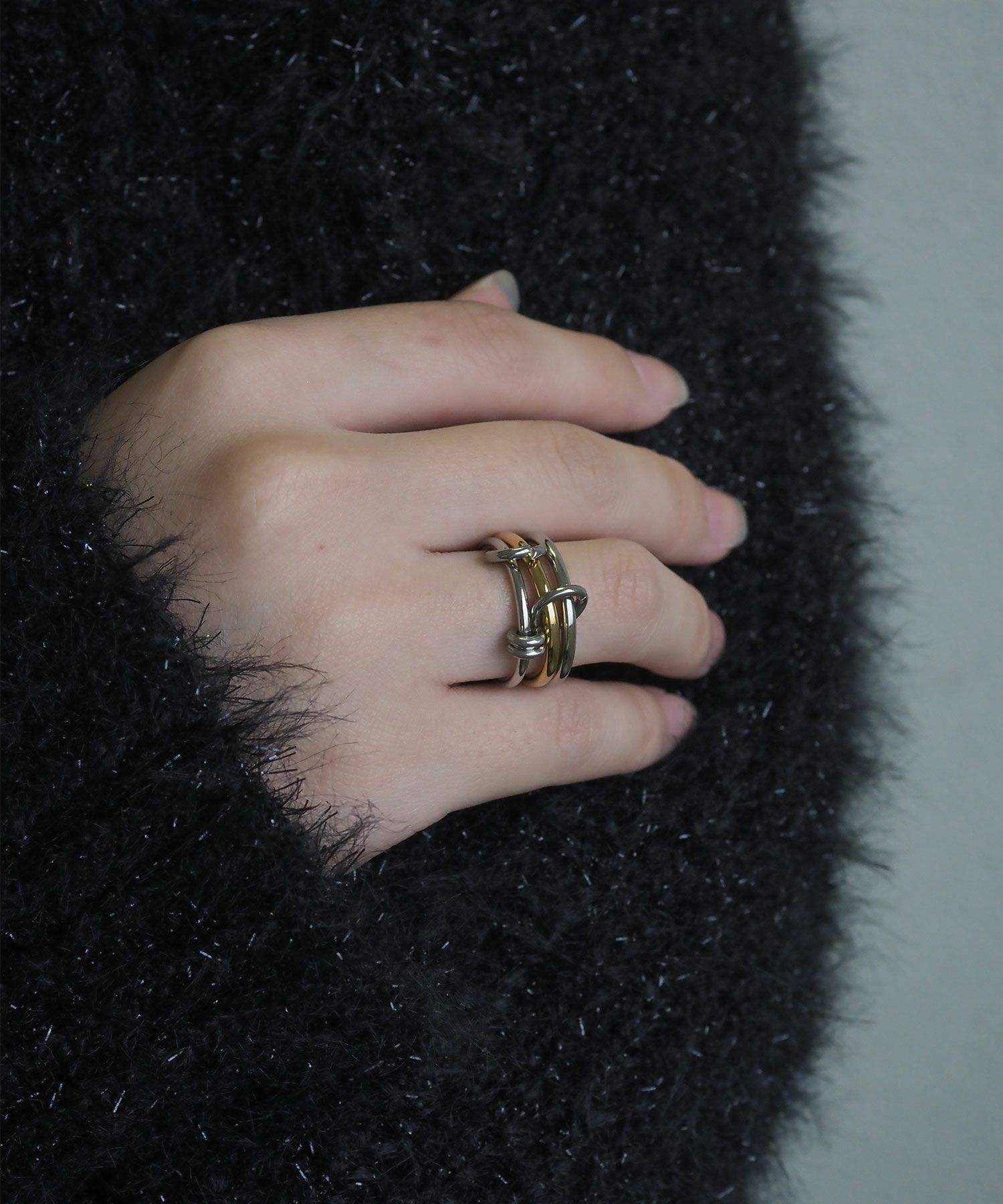 バイカラートリプルサージカルステンレスリング